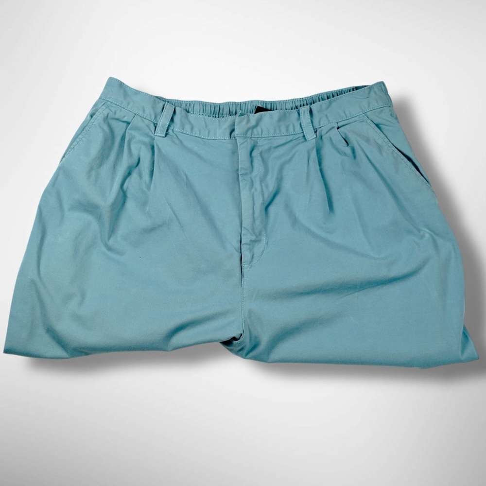 GAP High Rise Pleated Tapered Pants Mineral Blue Cotton Blend – Women’s Size 14 - Picture 8 of 16
